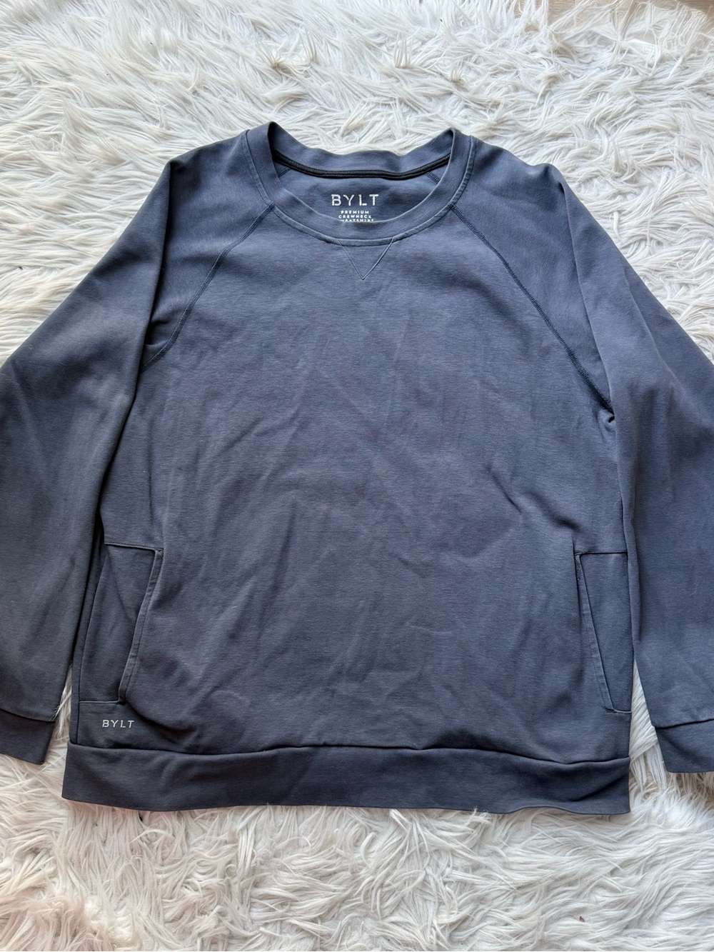 BYLT Premium Crewneck Sweatshirt Men’s Large Performance Pullover Pocket